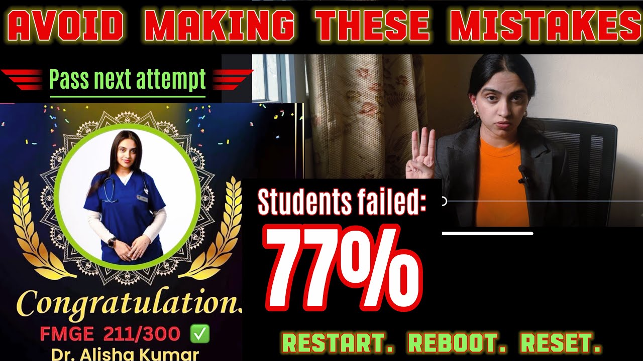 FMGE Dec‘25 FAIL😨- What to do next? Strategy| Do’s and Dont’s by Dr. Alisha (score: 211) #fmge 