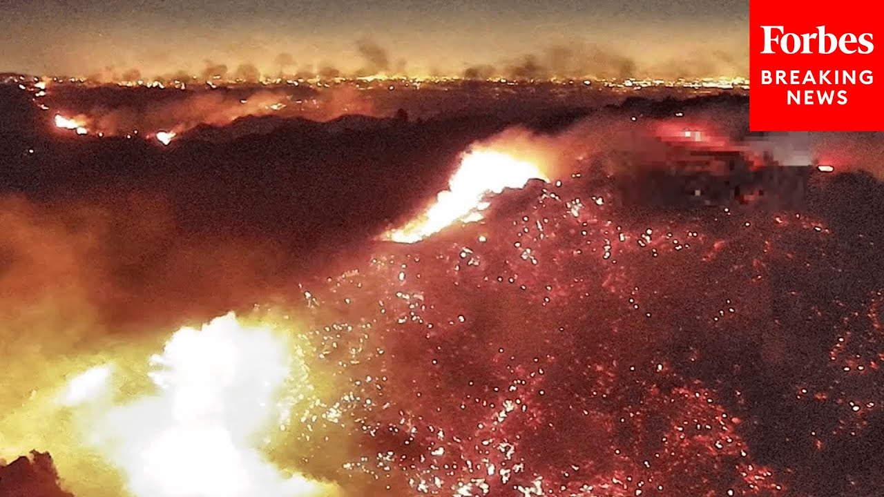 Time Lapse Footage Shows Unrelenting Eaton And Palisades Wildfire Spread Across L.A. On Wednesday