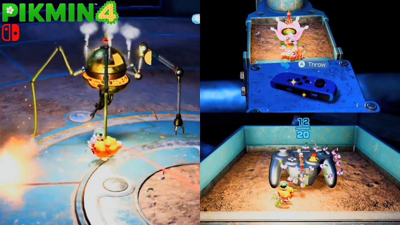Pikmin 4 - Ultimate Testing Range All Sublevel 100% & It's Gamecube! Joy-Con & Defeat Man-at-Legs
