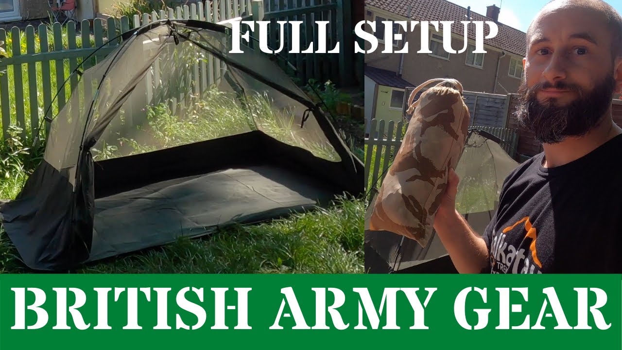 BRITISH ARMY MOSQUITO COT TENT | setting up and combining with a basha #mosquitocottent