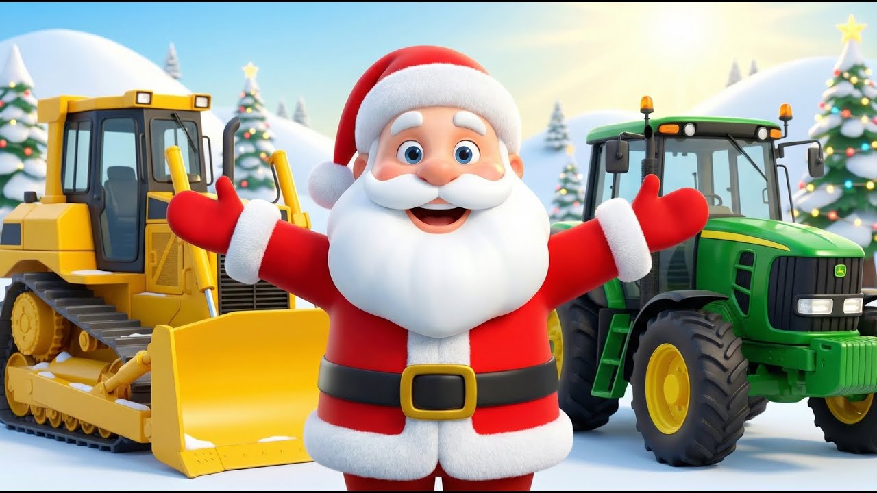 Der Weihnachtsmann kommt! 🎅 | Bulldozer, Truck & Traktor im Schnee! 🚜 | Weihnachtslied f&uuml;r Kinder 🎄