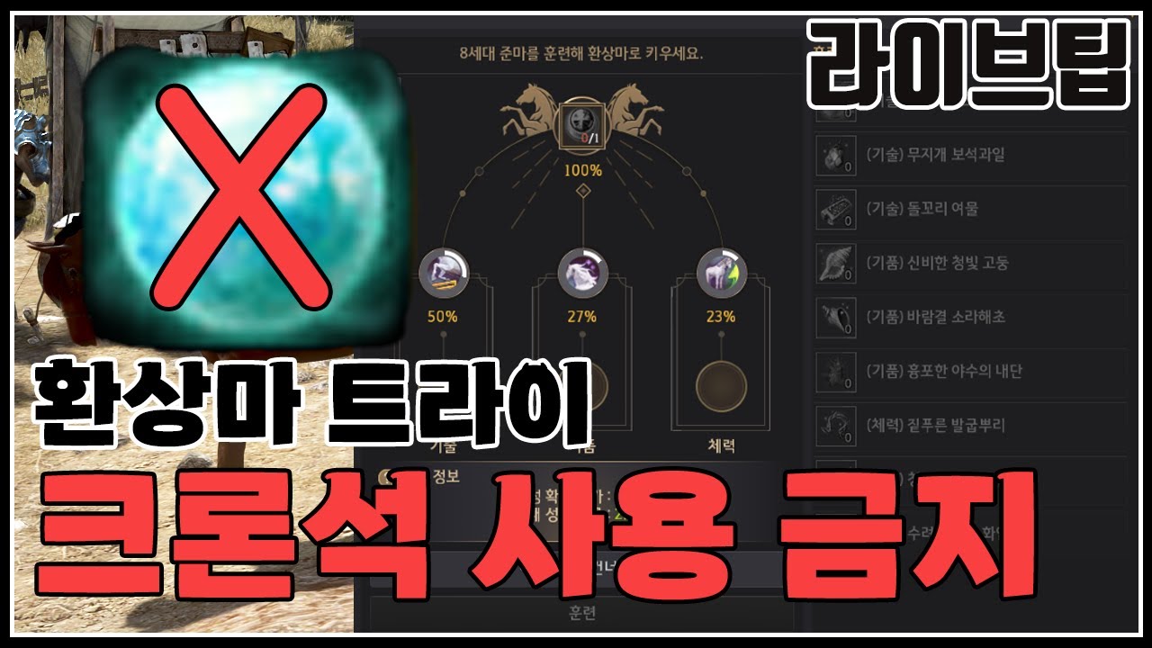 환상마 트라이시 크론석 사용 금지 [검은사막]