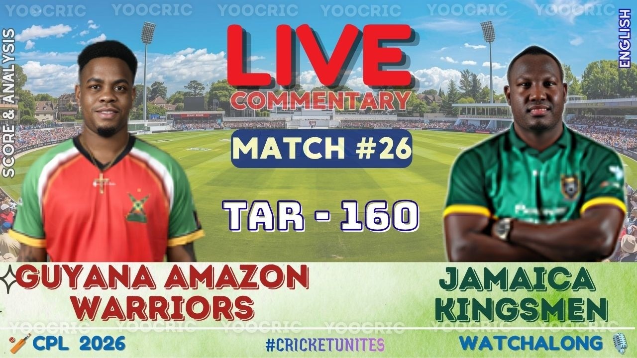🔴 Guyana Amazon Warriors vs Jamaica Kingsmen Live | T20 Scores WatchAlong, CPL | GAW vs JK