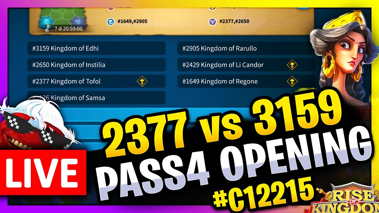 Pass4 Opening: 2377 vs 3159 - #C12215 🔥 LIVE! 🔴 Mr.Hope & Wild Lion