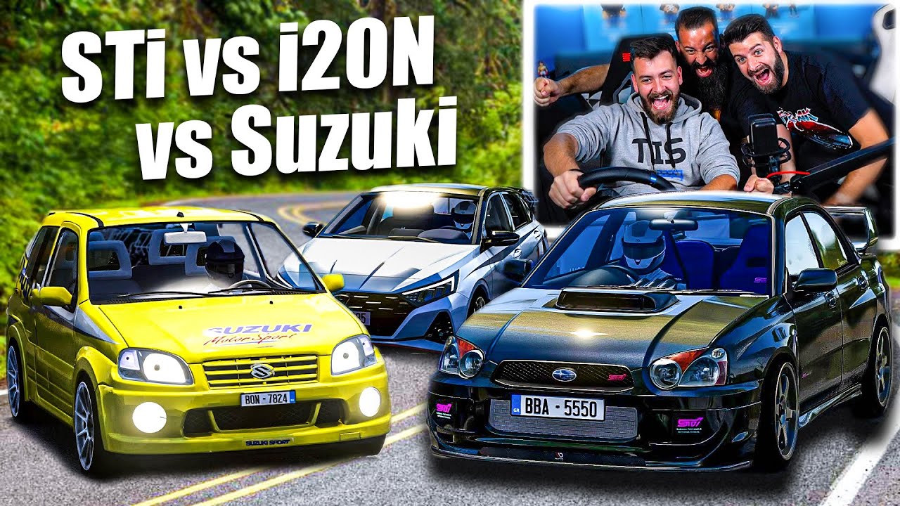 Ανάβαση με STI vs i20N vs Suzuki στο Assetto Corsa!