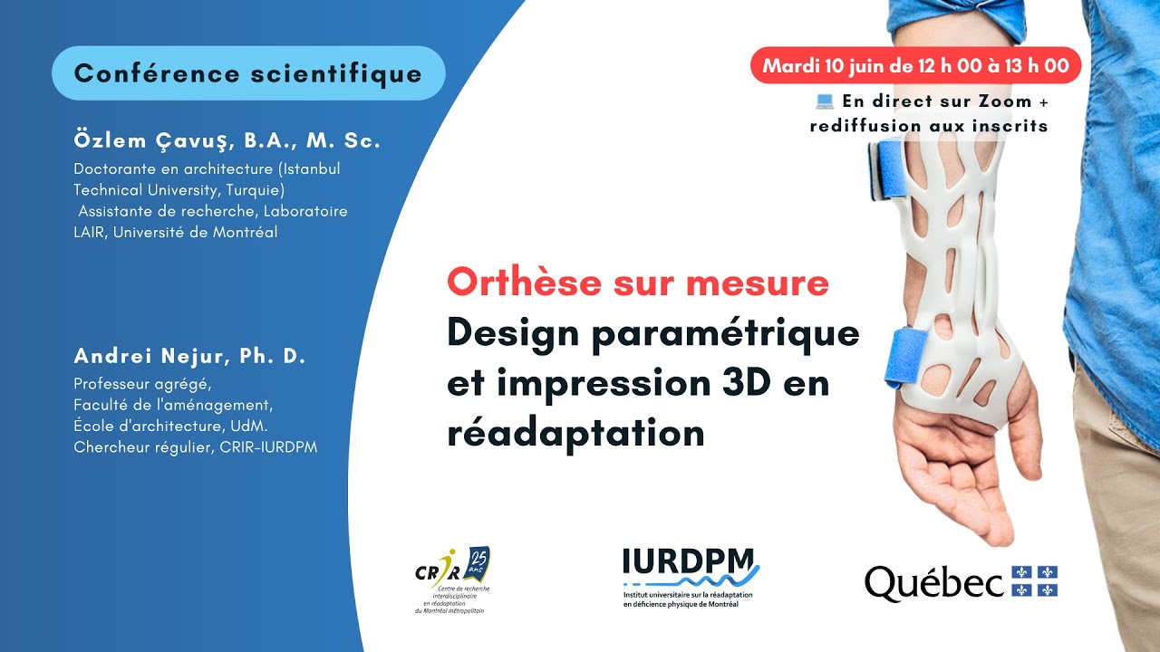 Orthèse sur mesure : Design paramétrique et impression 3D en réadaptation