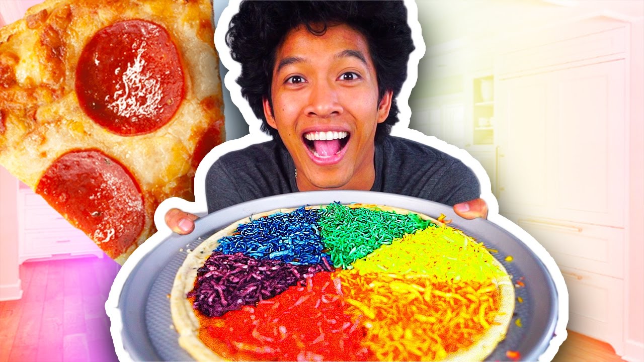 DIY HOW TO MAKE RAINBOW PIZZA!!!