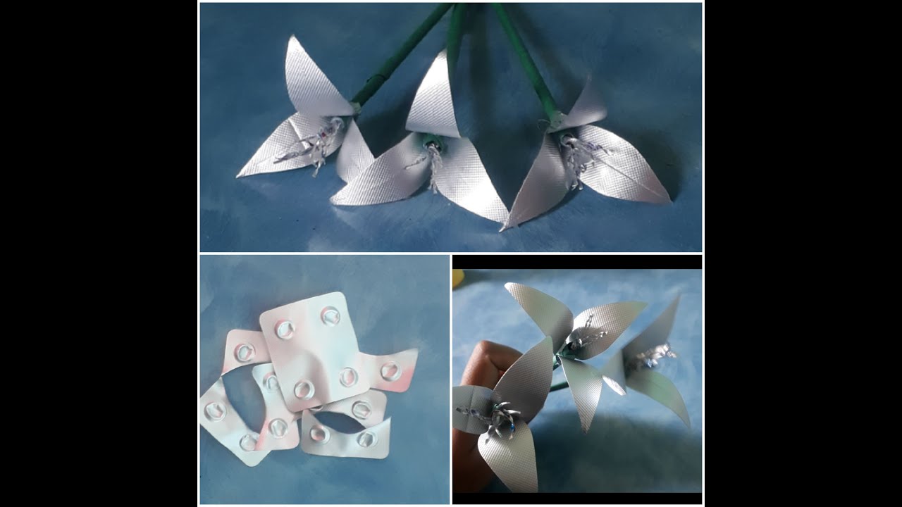 Best Reuse idea of medicine wrapper /Beautiful 🥰 Flower/5 minutes craft/Amazing hack