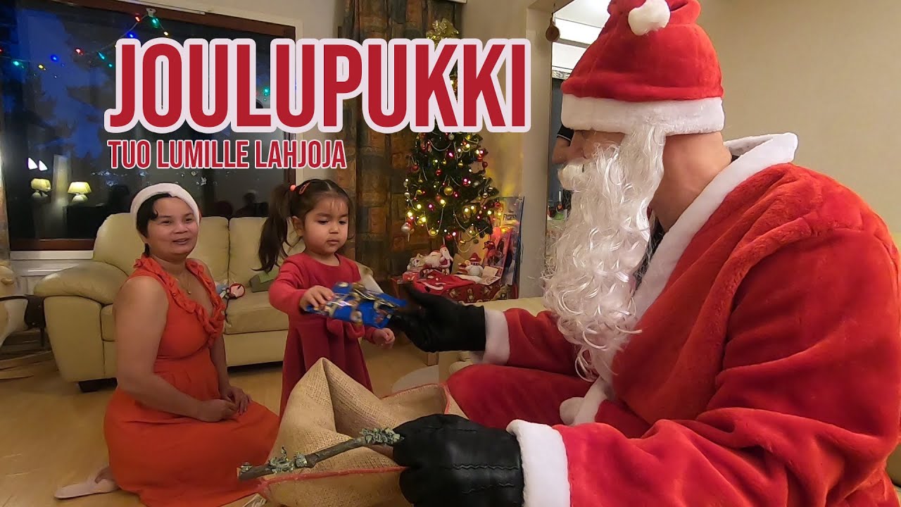 Juolupukki tuo Lumille lahjoja 24.12.2020