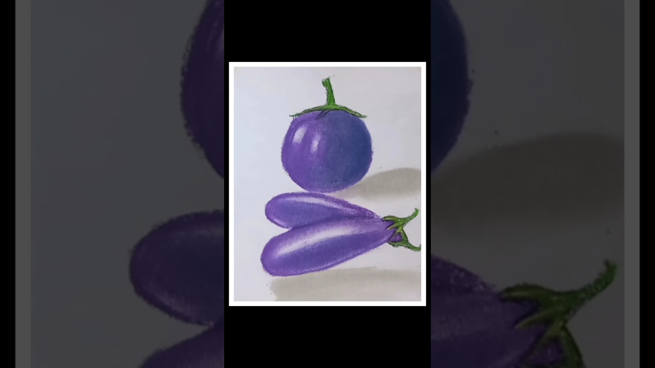 Brinjal Drawing #shorts #drawing #art #vegetabledrawing