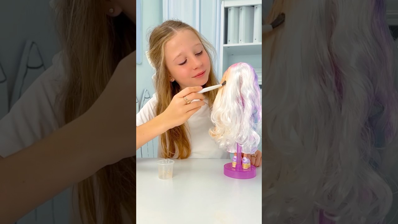 Nastya teaches how to color with Rainbow High