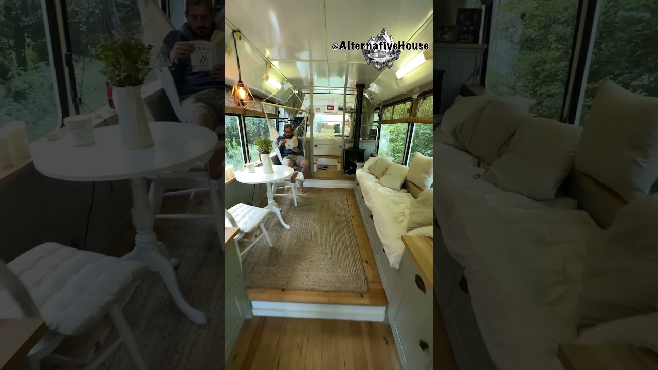 Old city bus converted into house