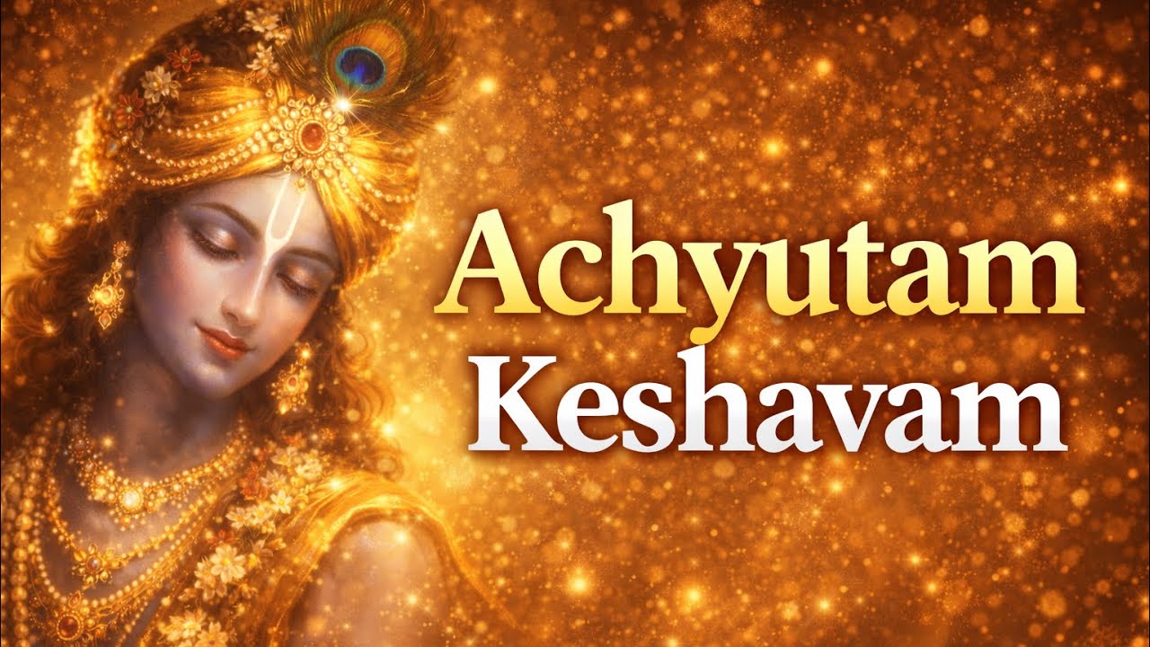 Achyutam Keshavam | Divine Krishna Bhajan for Peace | Cosmic Vision 