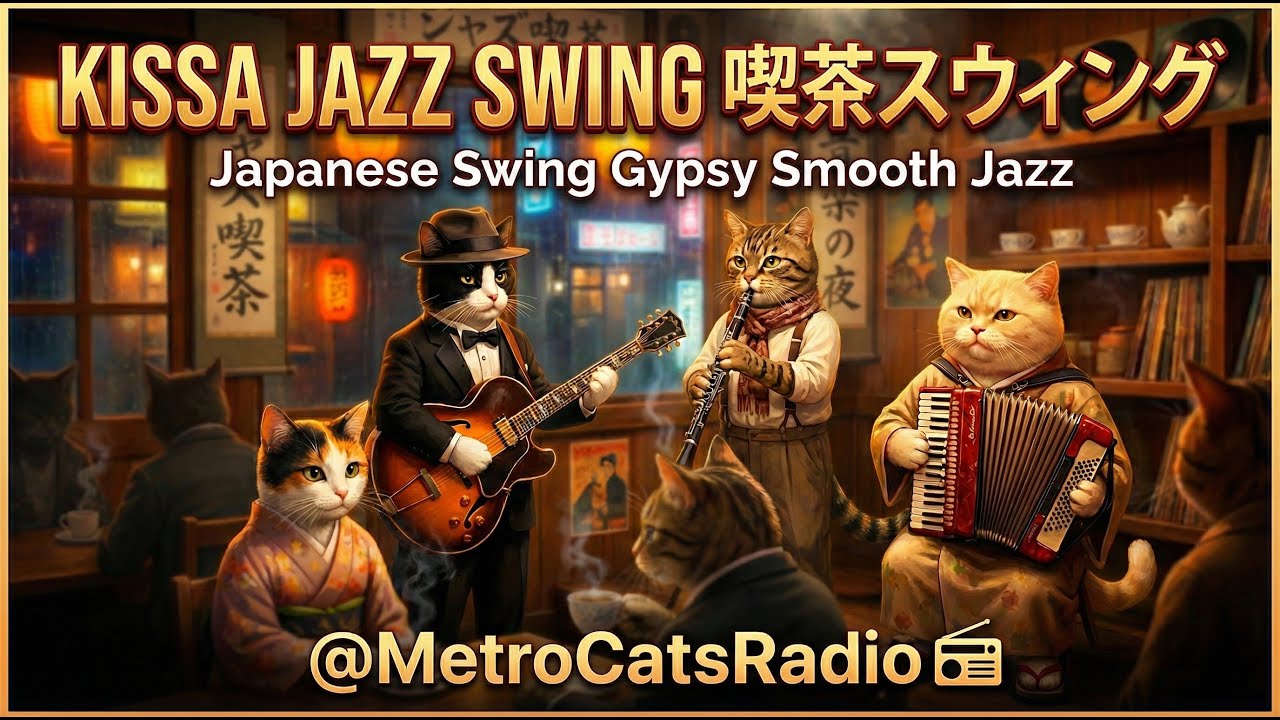 Kissa Jazz Swing 喫茶スウィング 🎷 Japanese Swing Gypsy Smooth Jazz Instrumentals | Metro Cats Radio