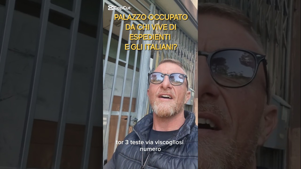 Tor tre teste ,Roma.Palazzo occupato da chi vive di espedienti..E gli Italiani sotto i ponti.