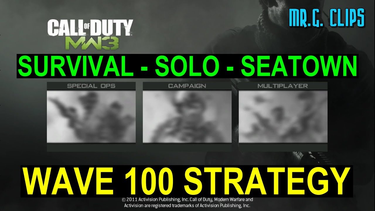 COD:MW3 Seatown WAVE-100 SOLO Survival Strategy.