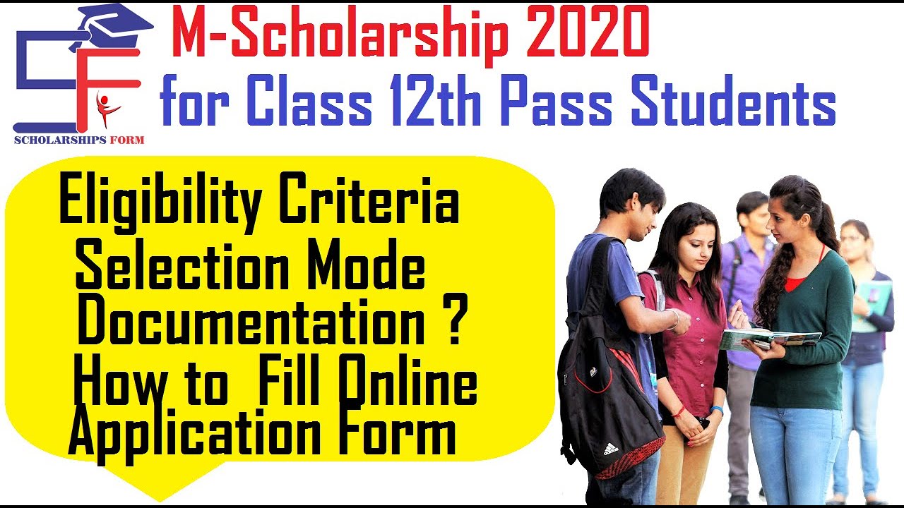 M-Scholarship 2020 Application form for 12th Pass Students