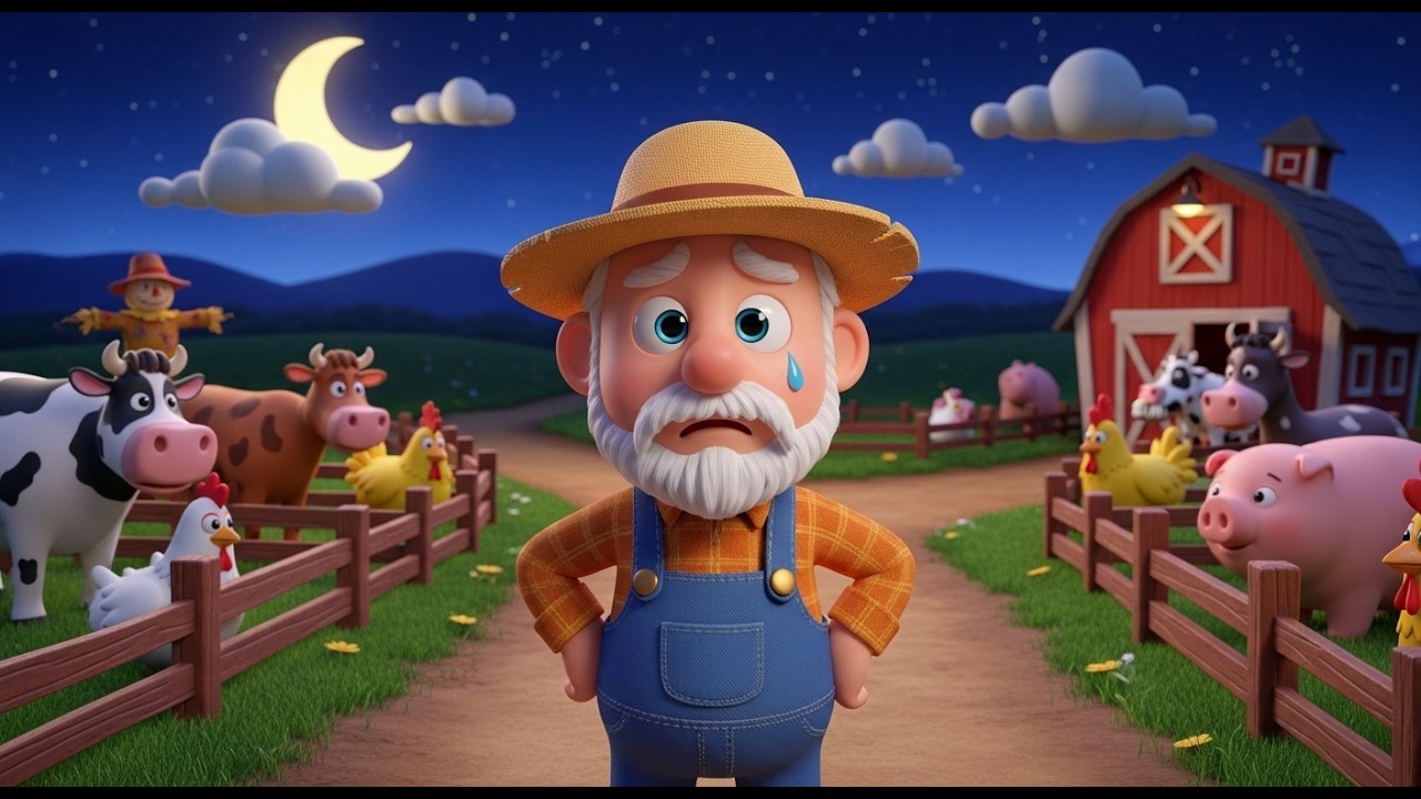 Old MacDonald’s Animals Stolen 😱 | Sad Farm Night | 3D Kids Animation Rhymes