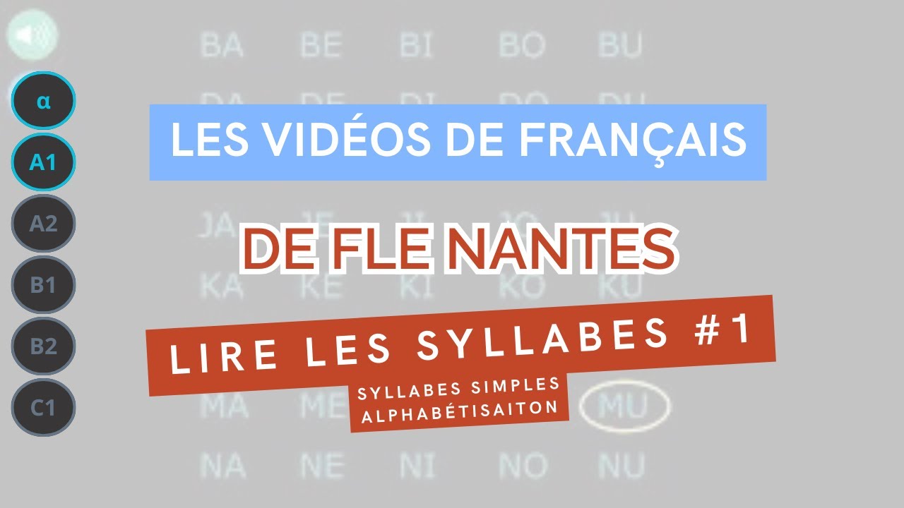 Apprendre à lire et à écrire #1 -  Syllabes simple (1) - FLE / FLS / FLI - alphabétisation adulte