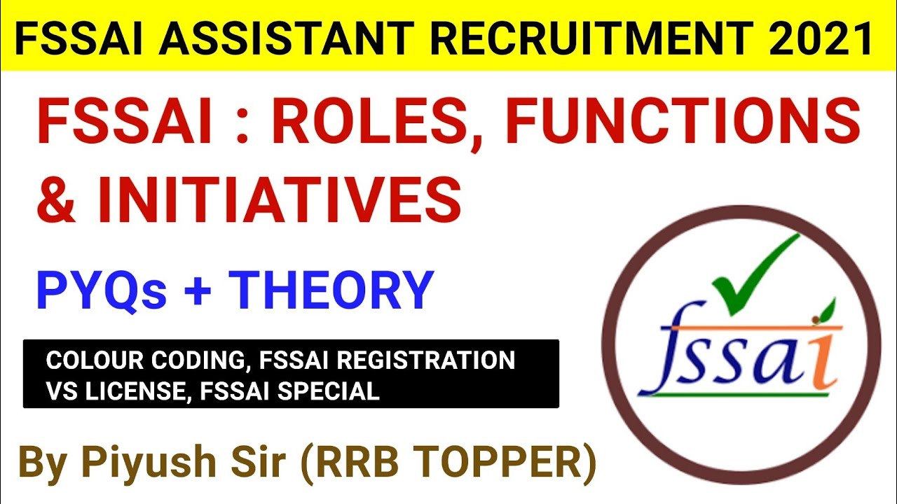 FSSAI Assistant previous year paper/fssai assistant syllabus/fssai roles functions and initiatives