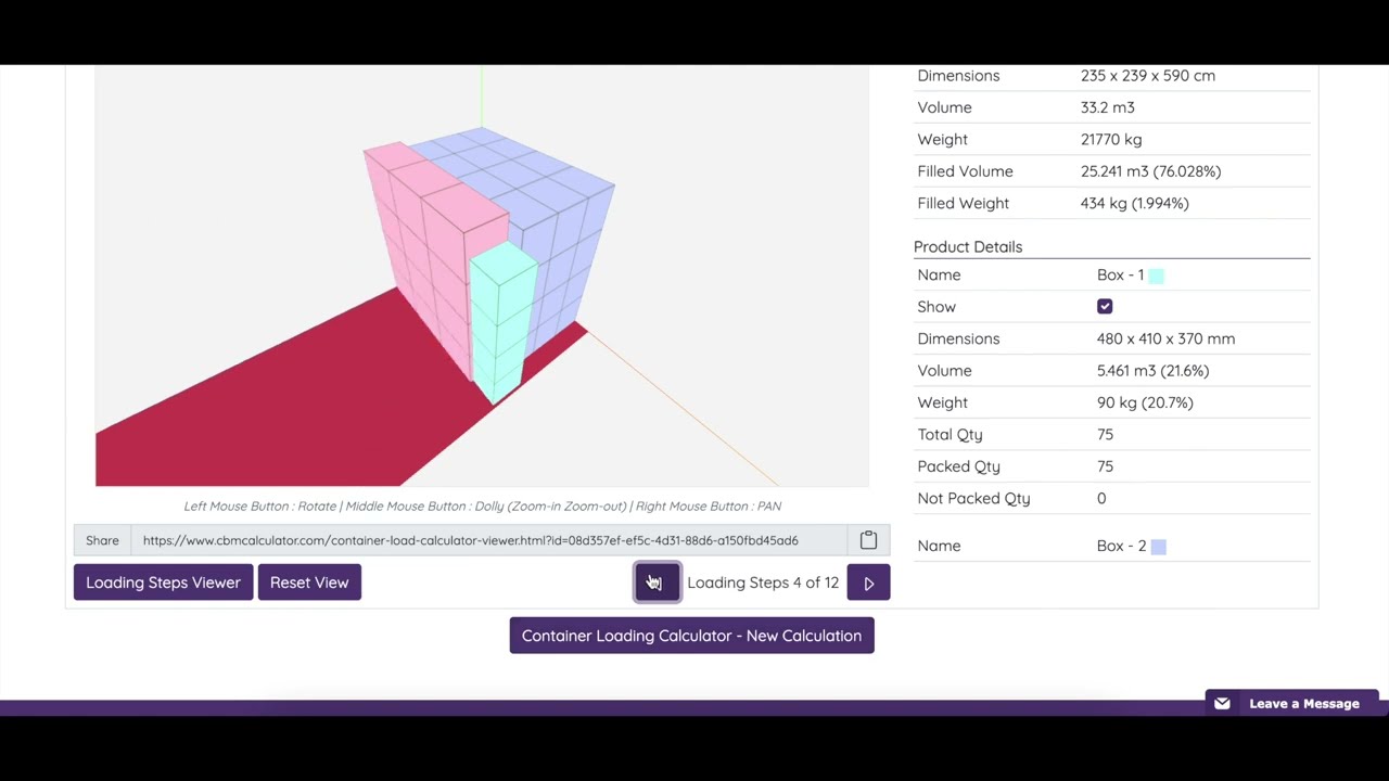 Container Loading Calculator (Old Version)