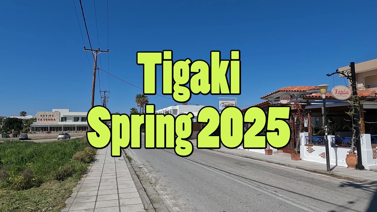🌸 Tigaki in Spring 2025 | A Beautiful Walk by the Aegean