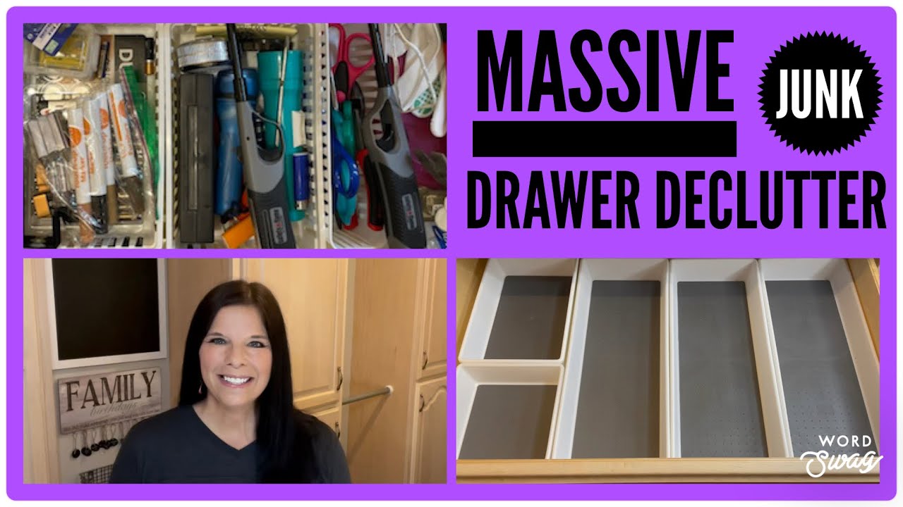 DECLUTTERING MY JUNK DRAWER! #decluttering #organizing #cleanwithme #minimize #downsize #minimalism