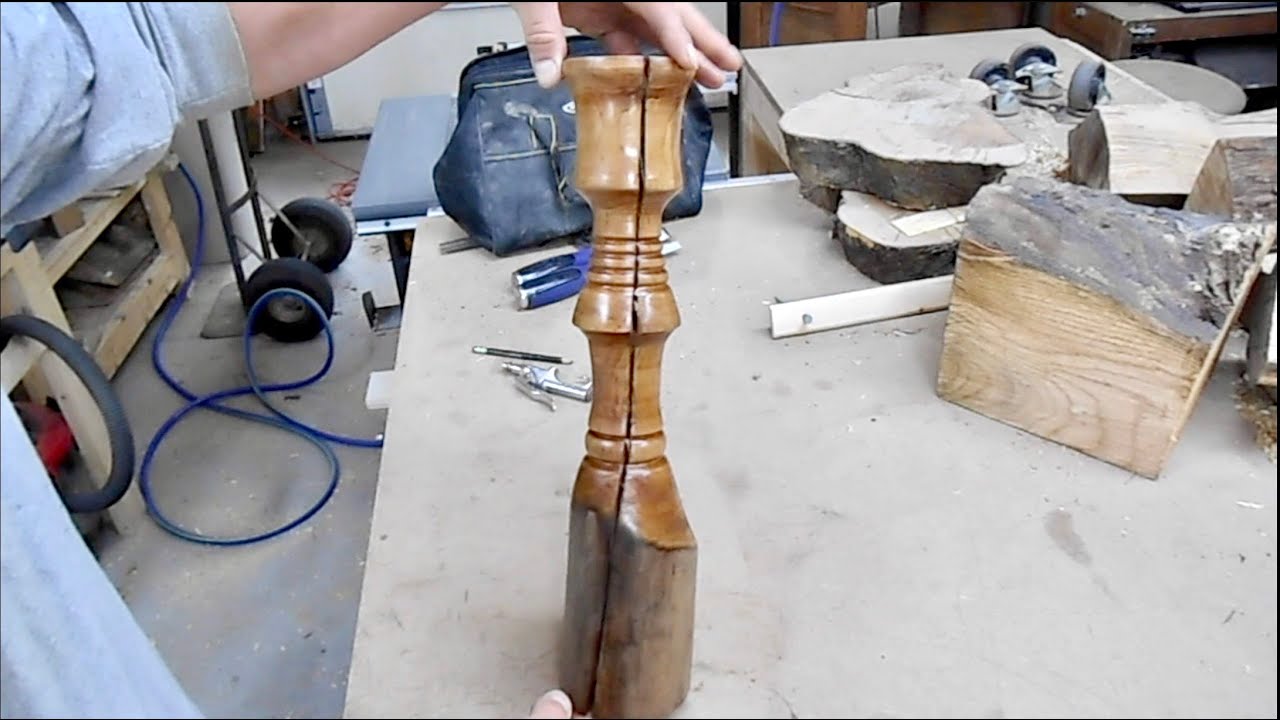 Wood turned: Old Log Candle Sticks