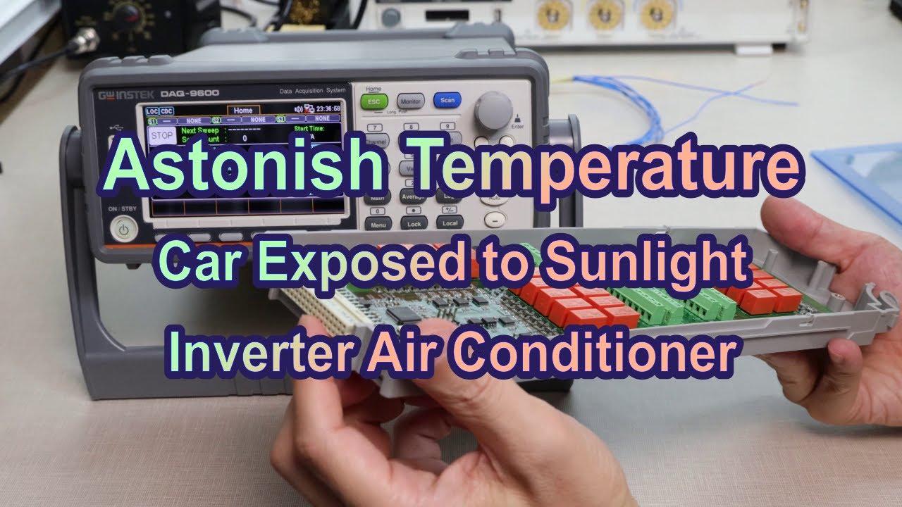 Astonish temperature-car exposed to sunlight-Inverter air conditioner - measure by DAQ9600