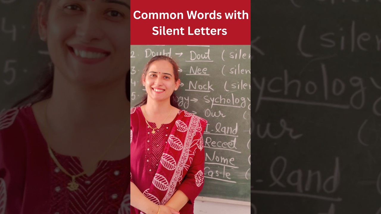 10 Common Words with Silent Letters and their correct Pronunciation|#shorts #english  #learningwords