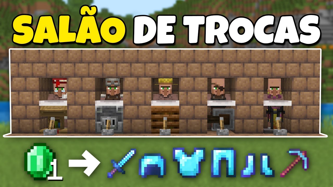 FULL DIAMANTE e ENCANTAMENTOS por 1 ESMERALDA no MINECRAFT!