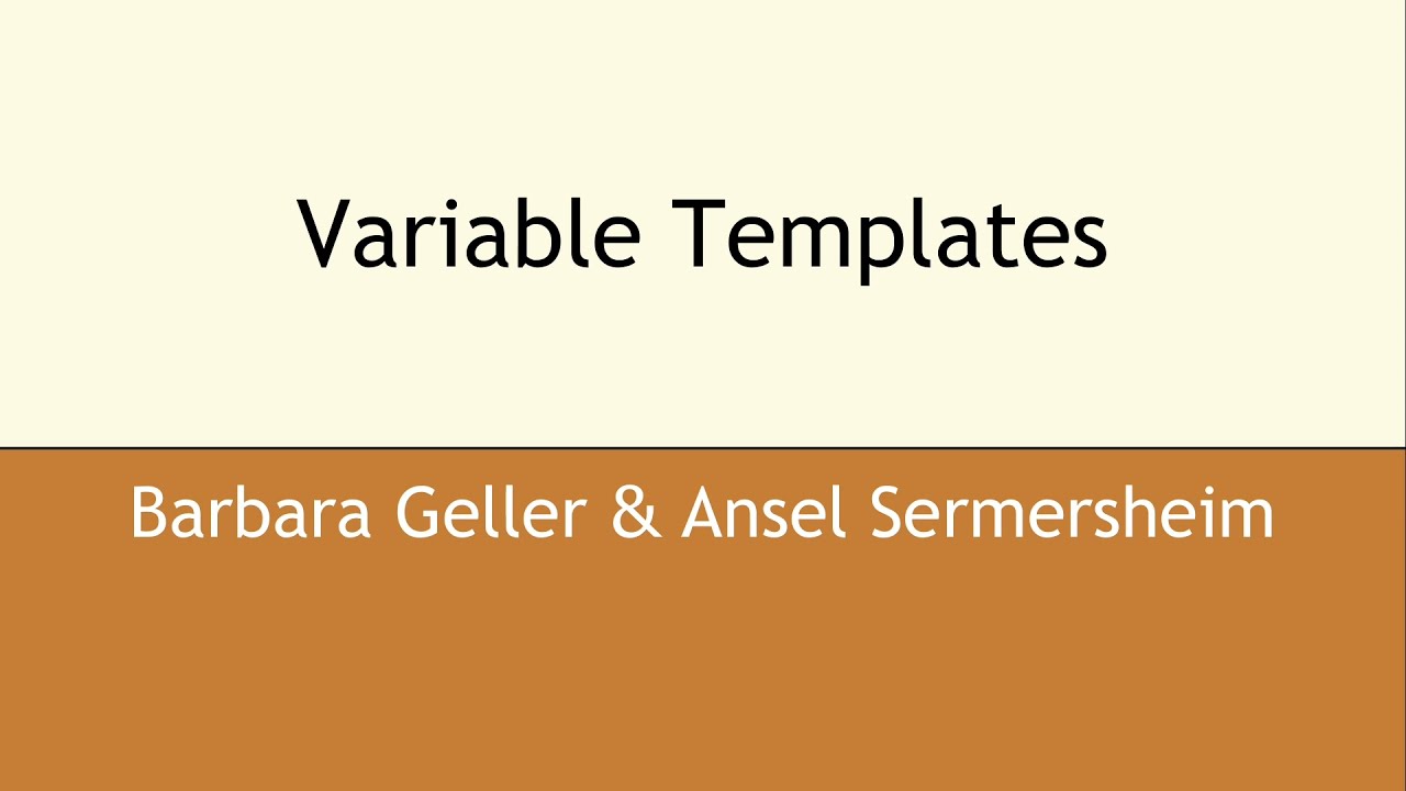 Variable Templates