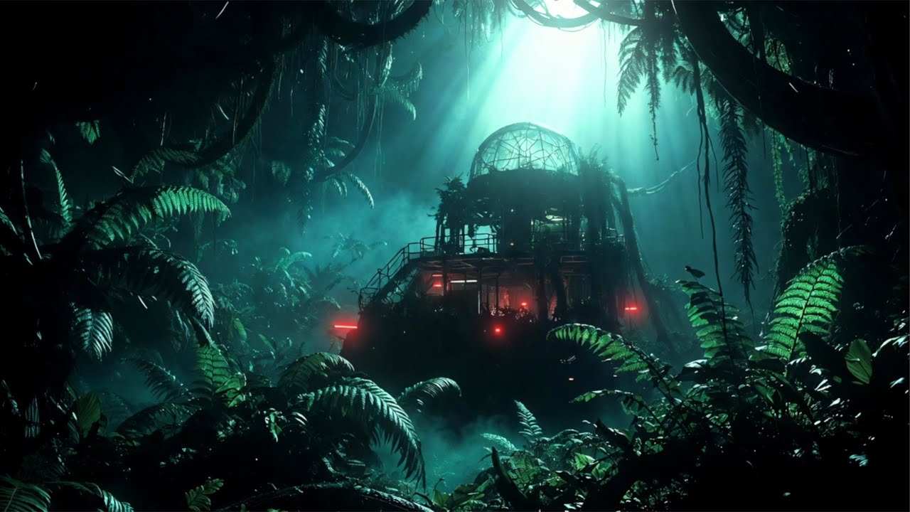 Jungle Outpost, 2173 A.D • Lo-Fi Jungle Ambience | Red Lights & Frequency Haze