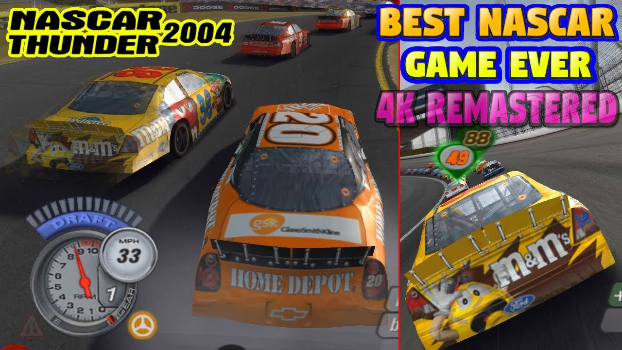 NASCAR Thunder 2004 - Best Nascar Game Ever ( Gameplay 5 Tracks ) PS2 4K Remastered
