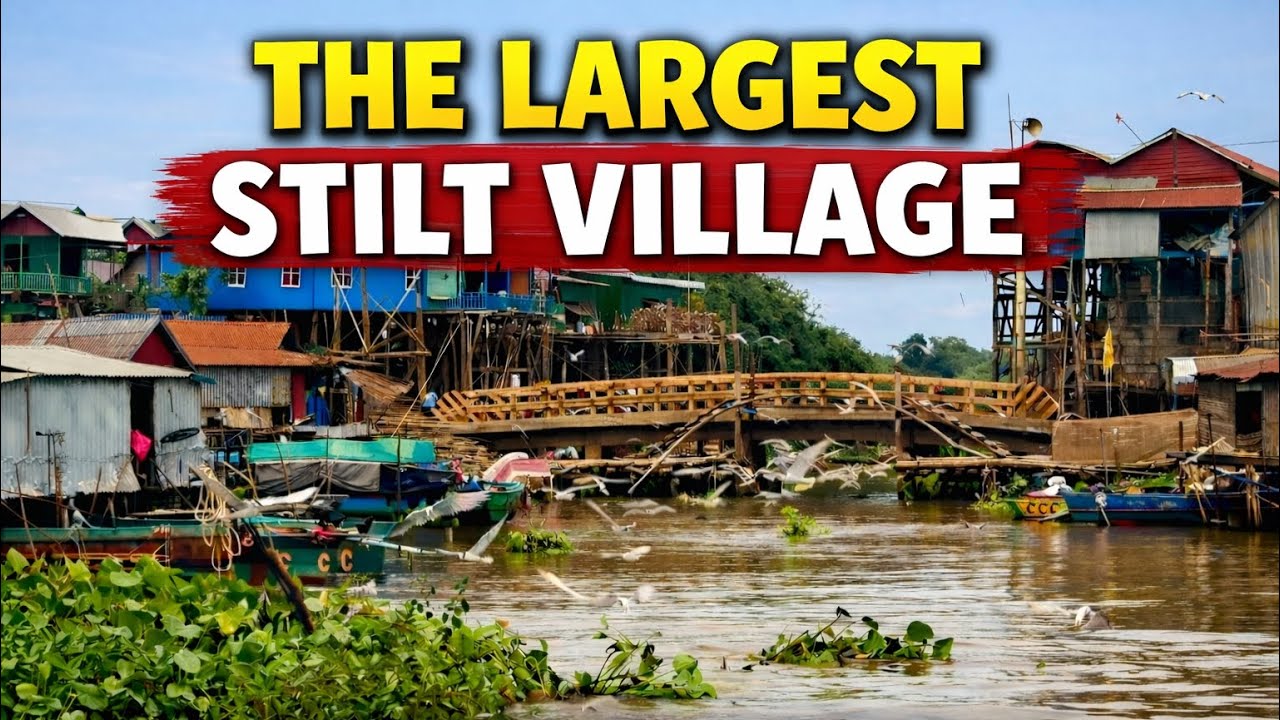 Life in Kampong Khleang Floating Village 🇰🇭 | The Largest Stilt Village on Tonle Sap Lake Cambodia