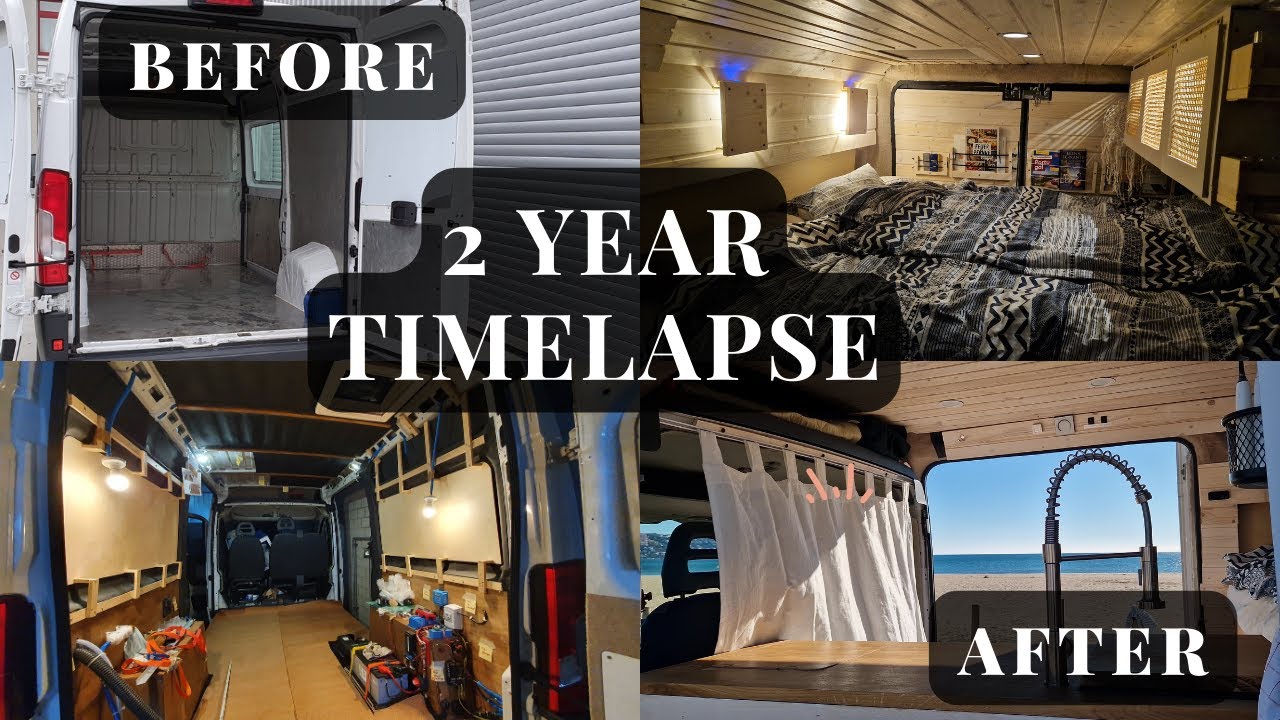 Full Van Build Timelapse Fiat Ducato in 6 min 2 years | Timelapse Camper Conversion DIY Double Door