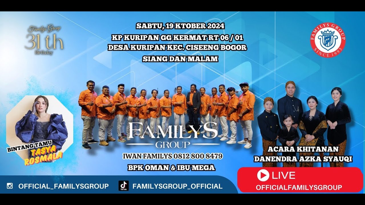 LiveStream FamilysGroup Edisi Kp Kuripan Gg Keramat Ciseeng Bogor Sabtu 19 Oktober 2024 (MALAM)