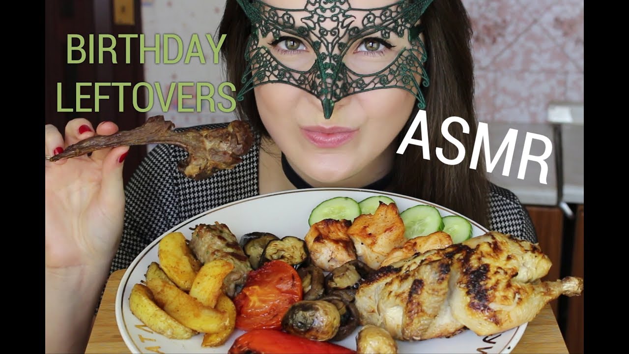 АСМР Еда после Дня Рождения/ASMR Mukbang BirthDay LEFTOVERS