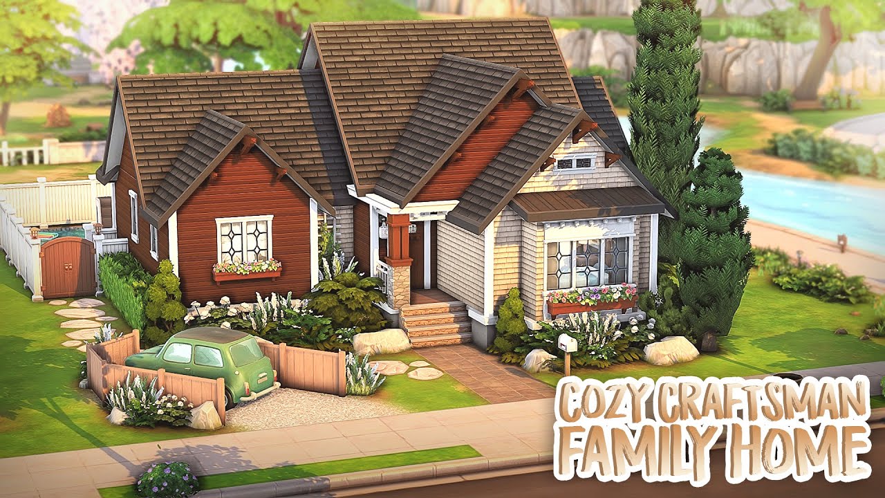 Cozy Craftsman Family Home for 4 Sims 🤍 | The Sims 4 Speed Build