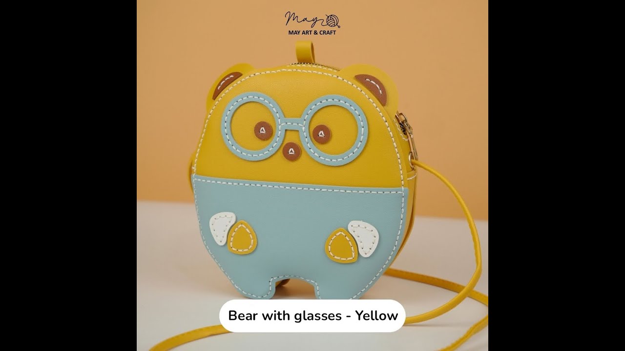 Bear with glasses | DIY Leather Bag Kit Tutorial for Beginners | Step-by-Step Guide with Tips