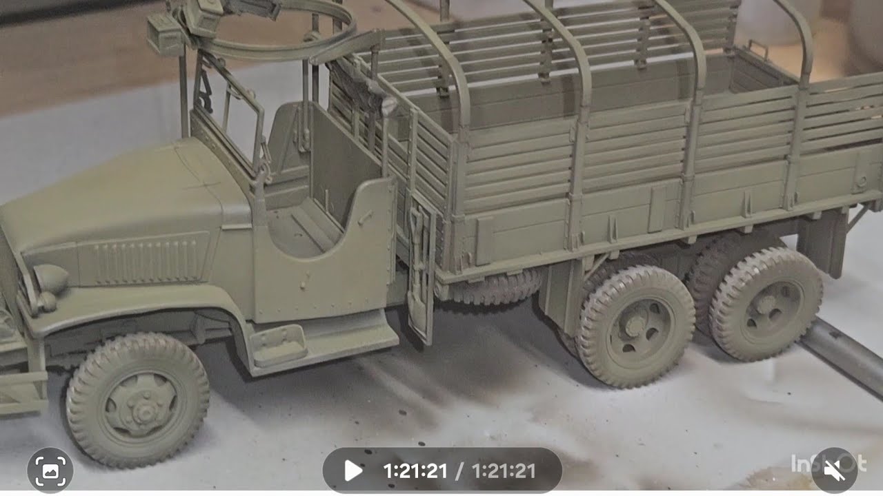 tamiya 1/35 scale u.s 2 1/2 ton 6x6 cargo truck  part 1 painting