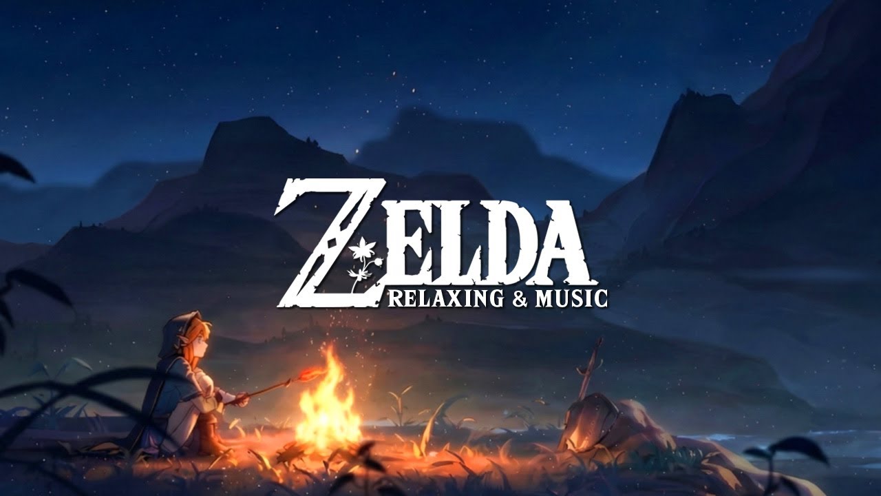 Best relaxing zelda music slowed w/ reverb and Campfire Ambience