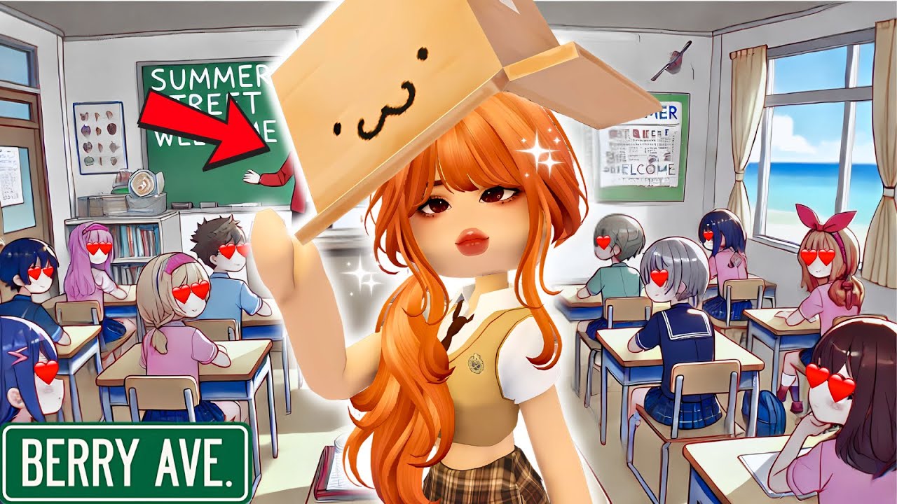 💖 FULL: Pretty BOX girl hide her FACE but Hot boy crushed EP 1-4 | Bunny Berry Roblox
