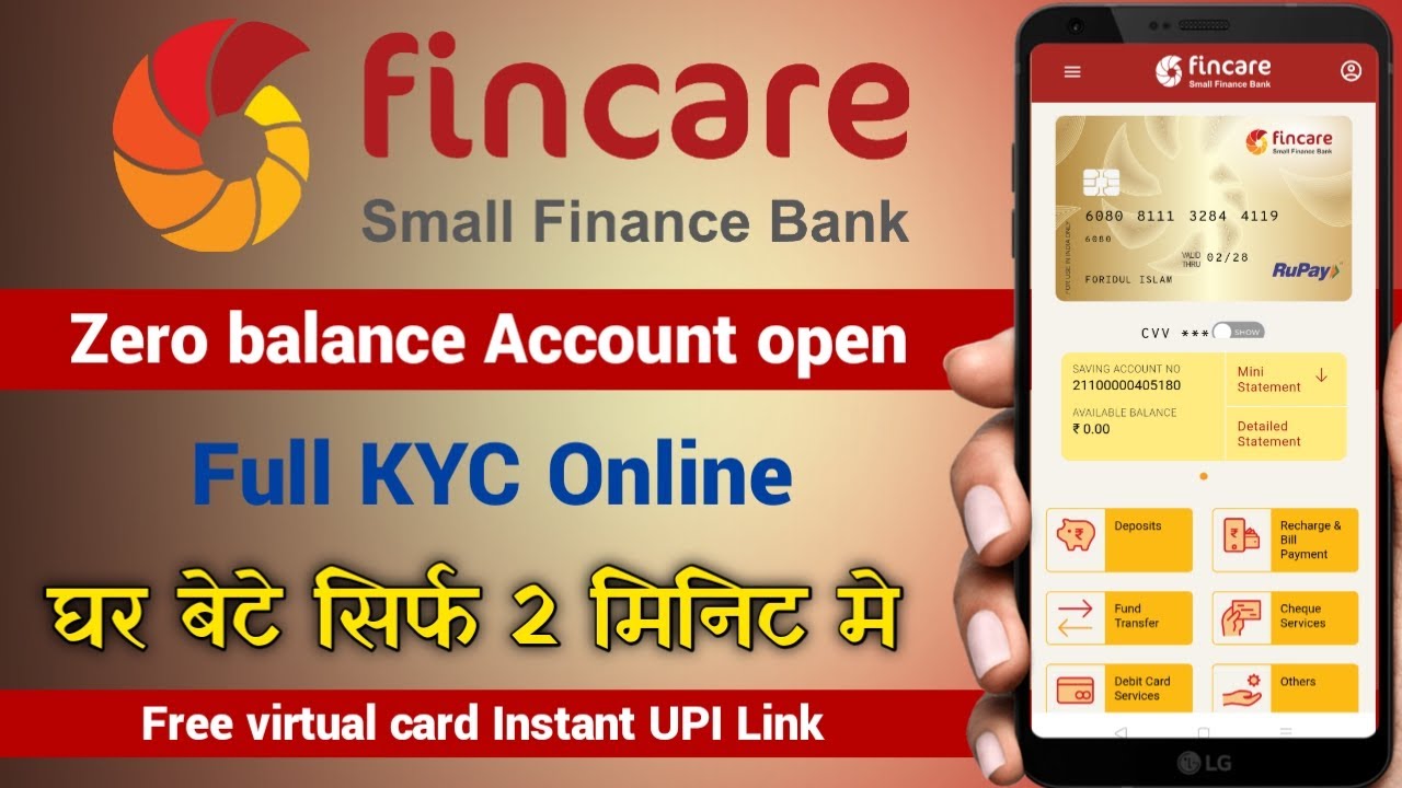 Fincare Bank Zero Balance Account Opening Online Video KYC | fincare bank account opening online