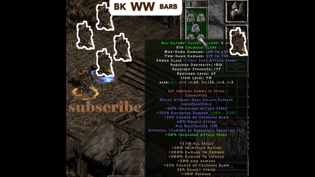 Project diablo 2 Bul-Kathos WW barb S12 show case