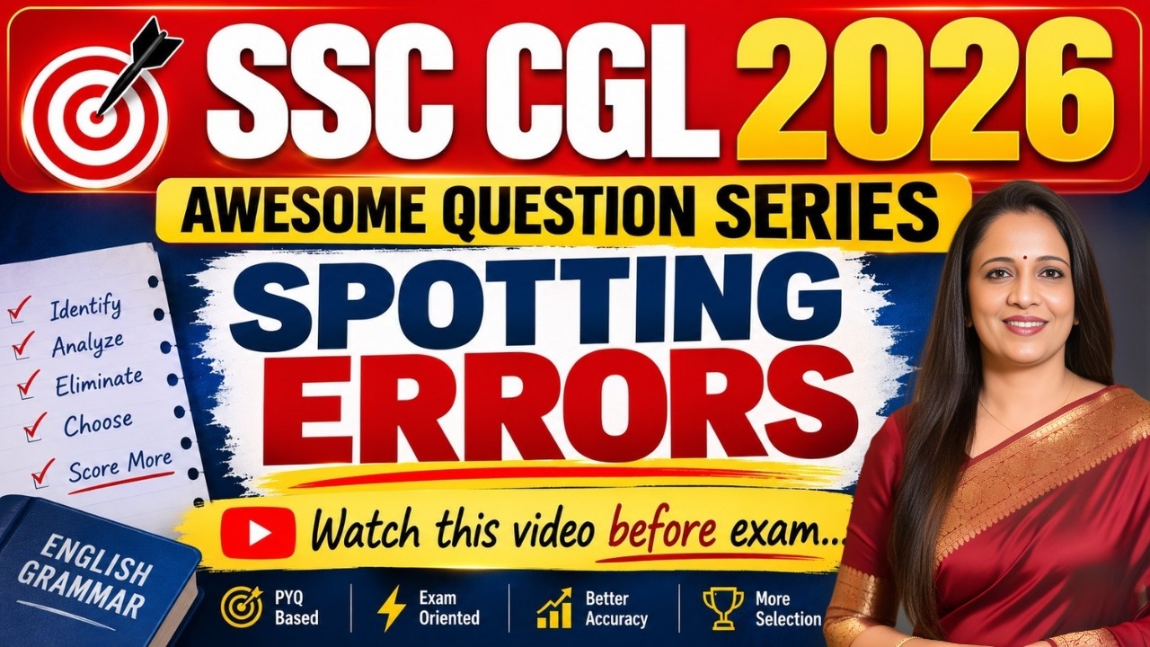 Spotting Errors | Awesome Question Series | SSC CGL 2026 | English With Rani Ma'am