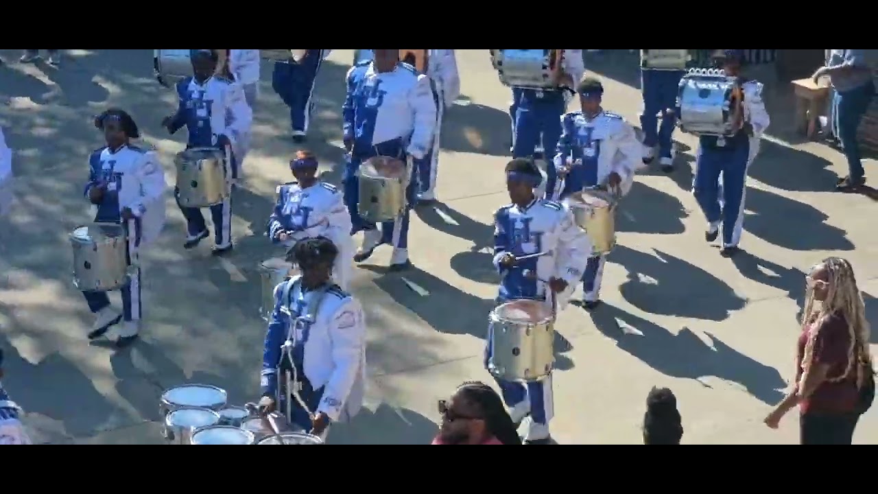 Hampton marching into the Battle of the Bay against NSU #shortsvideo #band #hbcu 