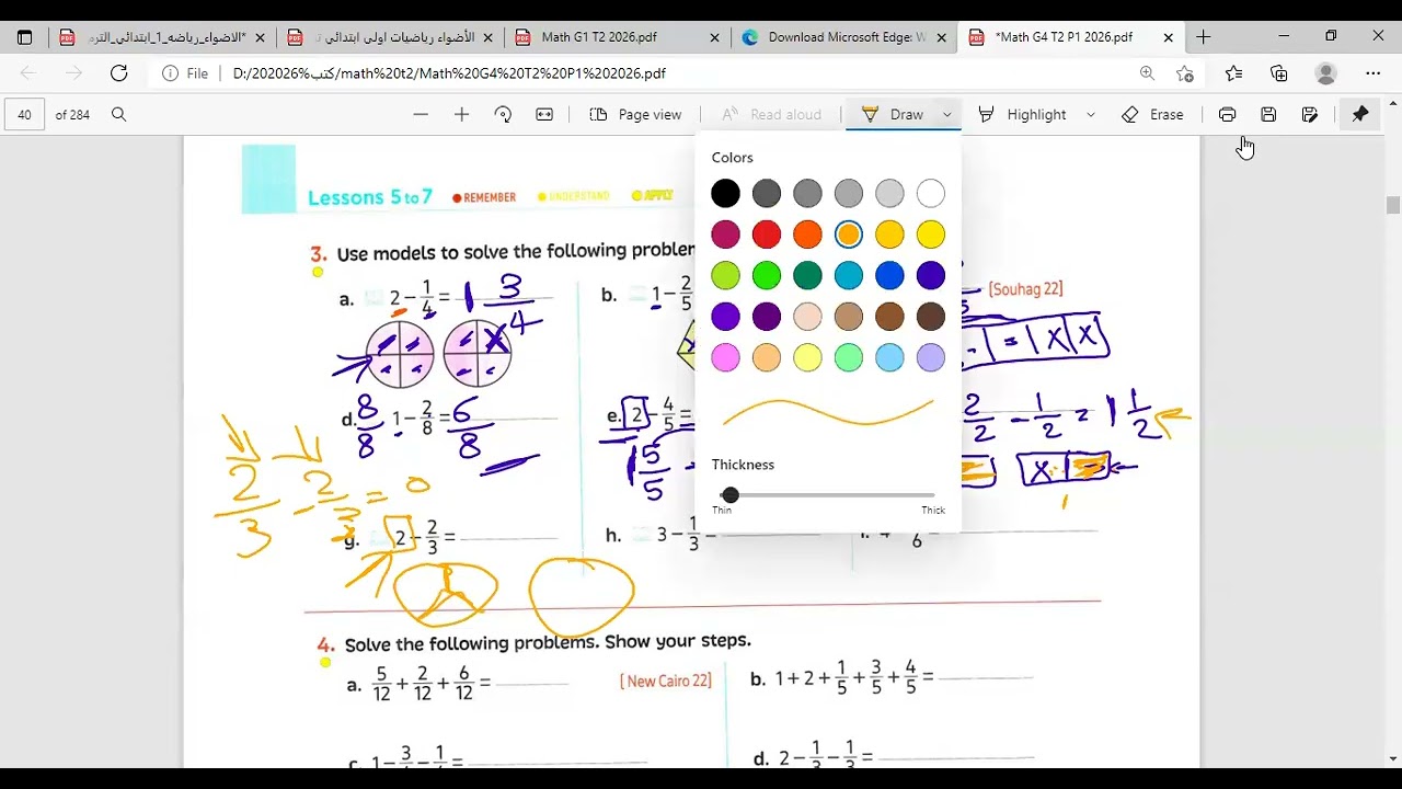 math g4 unit 9 exercies less 5&7
