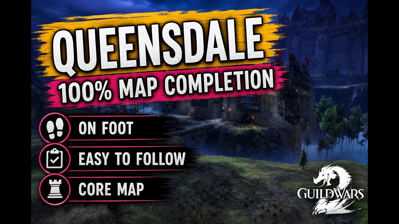 GW2 Queensdale Map Completion