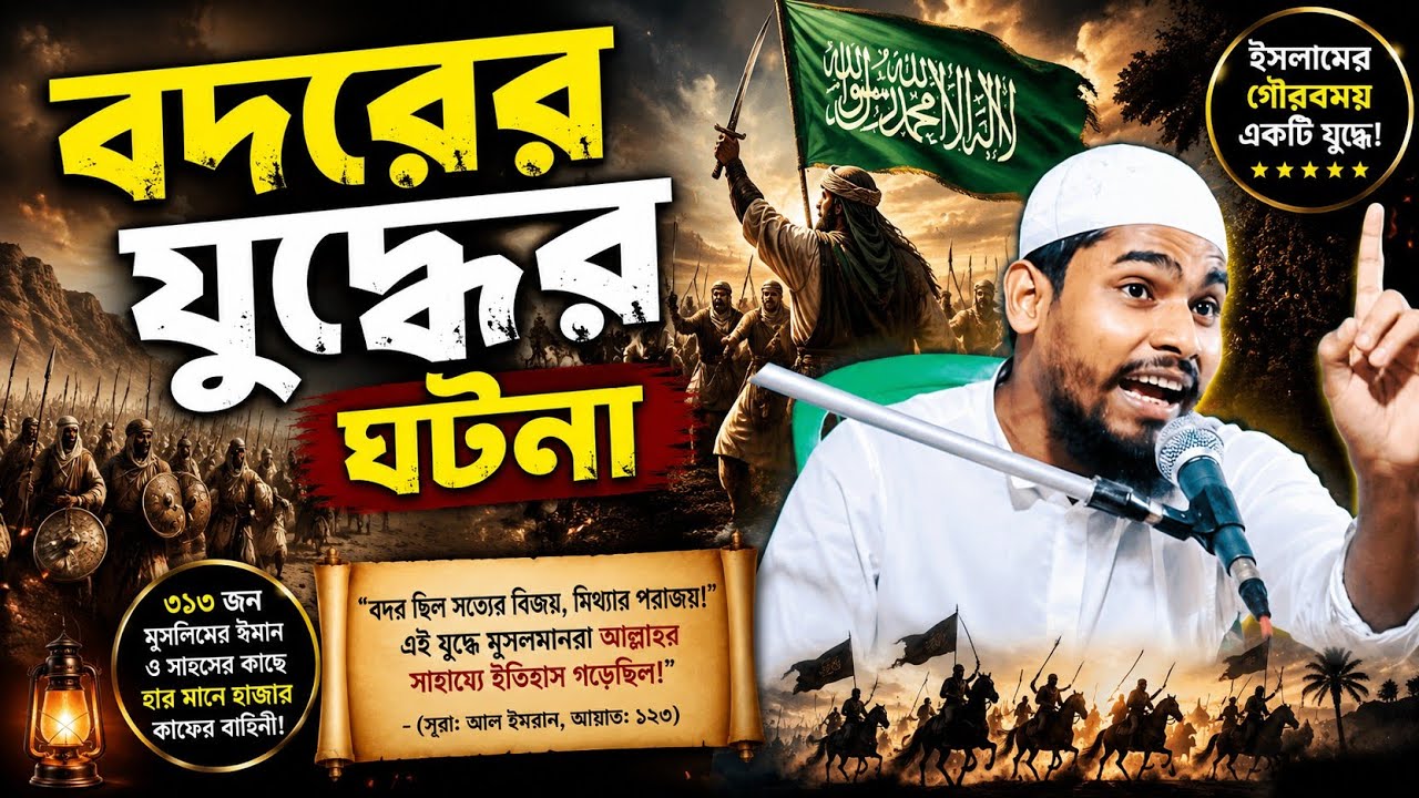 বদরের যুদ্ধের ঘটনা, জুনায়েদ সিদ্দিকী কন্ঠে  আব্দুল্লাহ সিদ্দিকী 